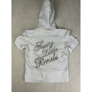 Victorias Secret RHINESTONE BLING Sexy Little Bride Bling Hoodie SMALL